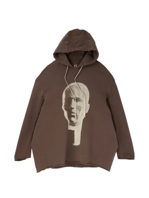 Rick Owens DRKSHDW Peter graphic-print hoodie Brown DU02E7280FEP1P78