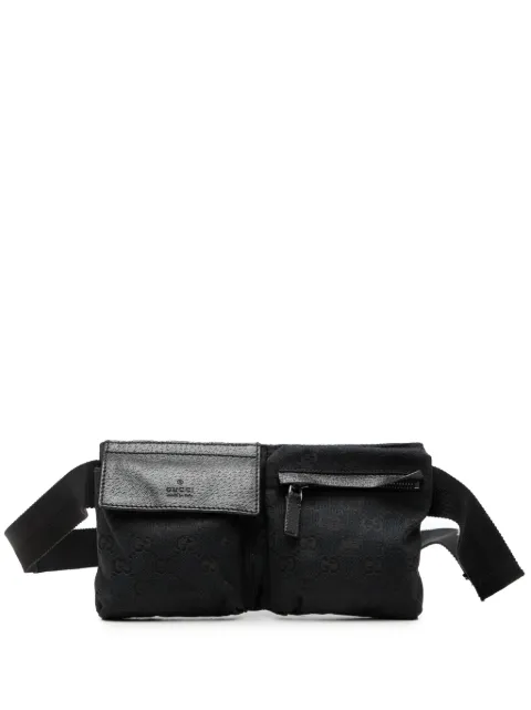 Gucci Pre-Owned 2000-2015 GG Canvas Double Pocket belt bag Black ODTGVFDW94G4ND88