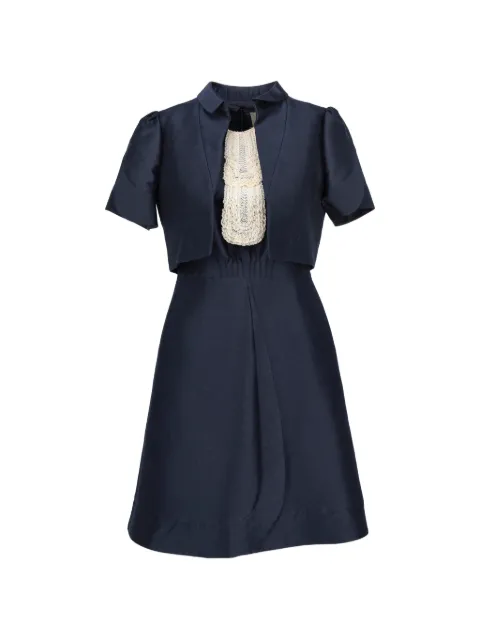 Valentino Garavani Pre-Owned lace-detail bolero-jacket and mini dress Blue CVM2672
