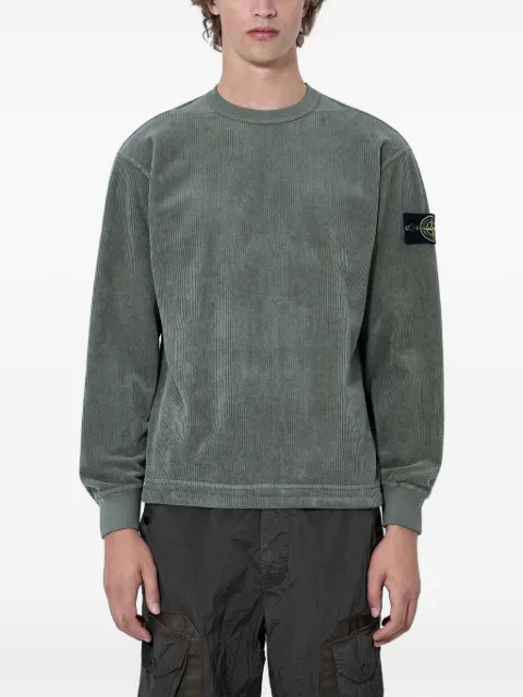Stone Island 156100030 corduroy logo-patch sweatshirt Grey L2S156100030S0444