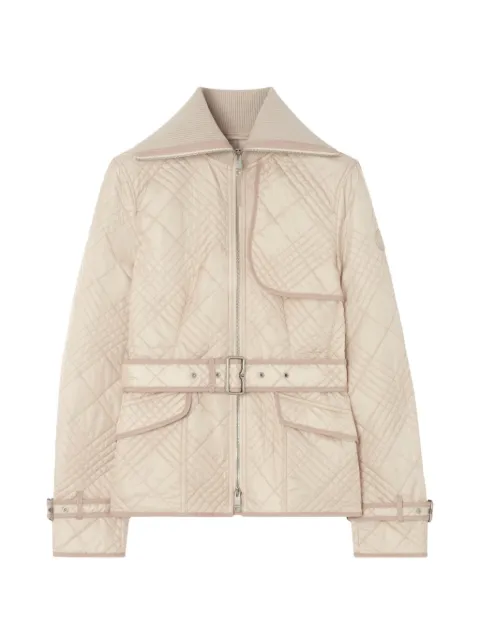 Burberry micro check-stitch nylon Abbeydale jacket Neutrals 8127539