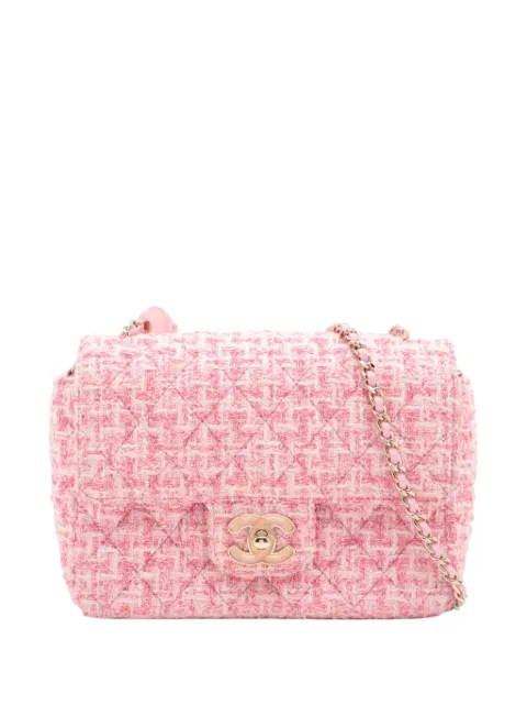 CHANEL Pre-Owned 2021-2026 Mini Rectangular Classic Tweed Single Flap crossbody bag Pink Z0U8QAC5D5ZMBHMO