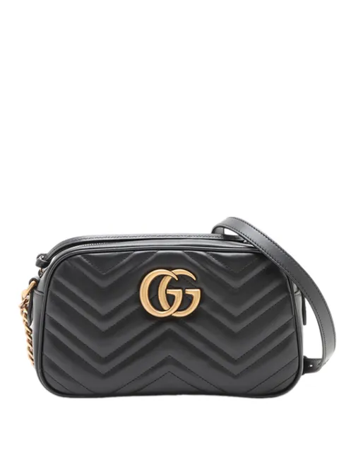 Gucci Pre-Owned 2016-2026 Small GG Marmont Matelasse Calfskin crossbody bag Black YU4PD4IZF0AWGX7G
