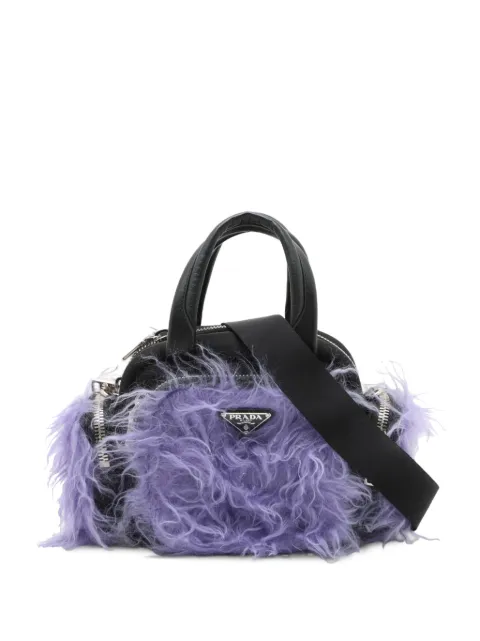 Prada Pre-Owned 2013-2026 Fur and Tessuto Pocket Top Handle Cargo Bag satchel Purple 6ILMPRYH8H30GJIR