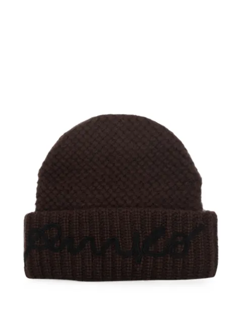 PINKO Bambu logo-embroidered beanie hat Brown 107258A3EK