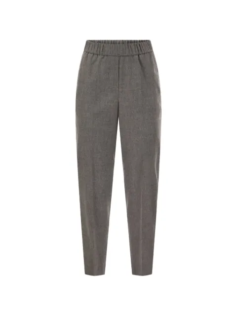 Peserico elasticated-waistband tapered trousers Grey A04572Z03358971