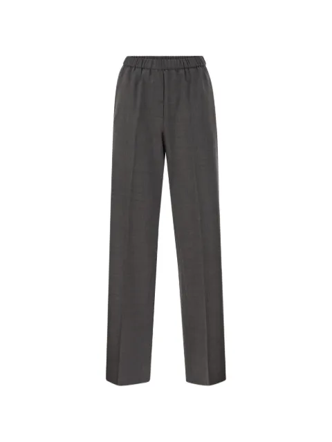 Peserico elasticated-waist straight-leg trousers Grey P0493400587972