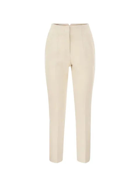 Peserico stitched-crease slim-leg trousers Neutrals M0492801934244