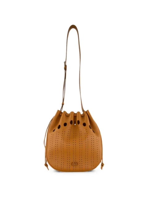 Valentino Garavani perforated leather shoulder bag Brown 9Y2B0T59EGL