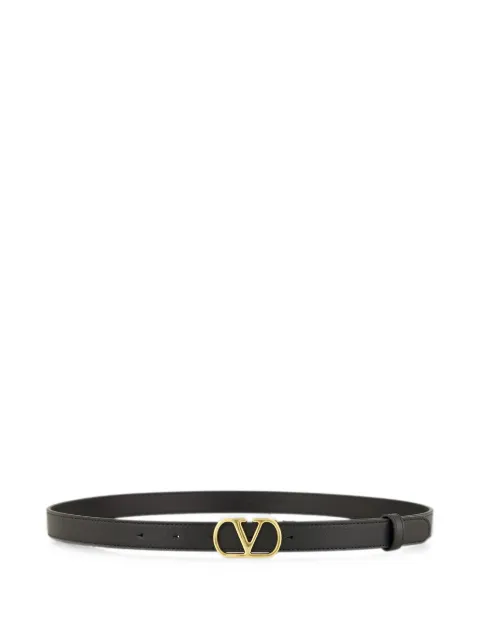 Valentino Garavani VLogo Signature leather belt Black WT0SM7ZDM