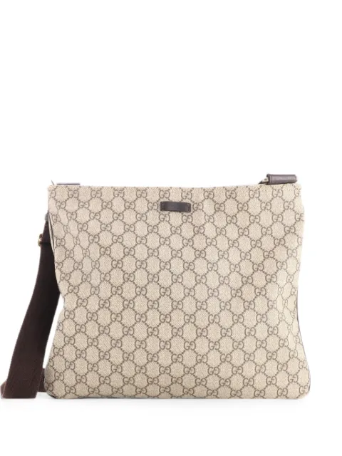 Gucci Pre-Owned Zip Top Messenger Bag GG Coated Canvas Large crossbody bag Brown TYHE68VOENBWMDW0