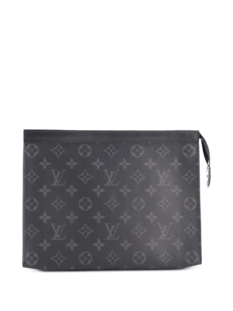 Louis Vuitton Pre-Owned Pochette Voyage Monogram Eclipse Canvas MM clutch bag Black ZS0Y0TBUZ23UP8JA