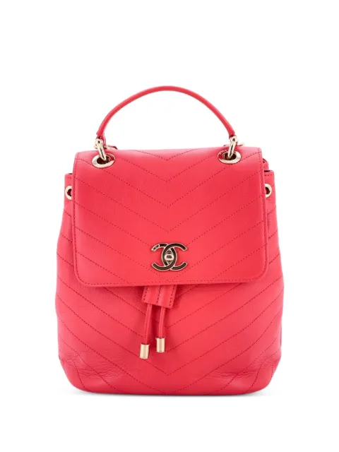 CHANEL Pre-Owned CC Top Handle Flap Chevron Calfskin Medium backpack Pink TCXLOVLLOHHHKY2R