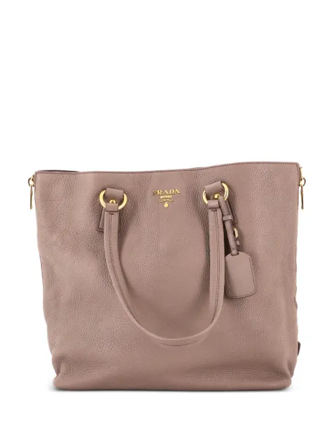 Prada Pre-Owned Side Zip Shopper Vitello Daino Large tote bag Neutrals DC8RV93JCZ04CMTL