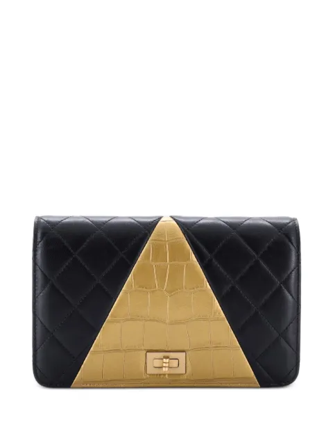 CHANEL Pre-Owned Reissue 2.55 Wallet on Chain Crocodile Embossed Calfskin and Quilted Lambskin crossbody bag Black OJKPT9KO4M6AIBZA
