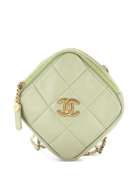 CHANEL Pre-Owned Diamond Chain Quilted Lambskin Small crossbody bag Green O68WIAFZZDEDRGSO