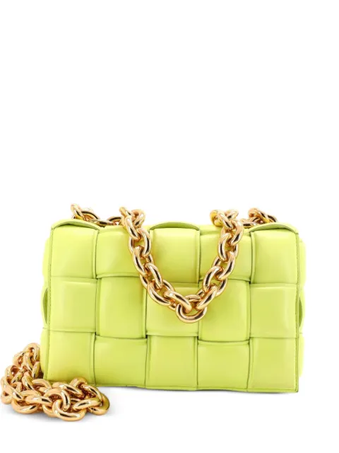 Bottega Veneta Pre-Owned Cassette Chain Padded Maxi Intrecciato Leather crossbody bag Green WI7QZV0VQRPDEIYN