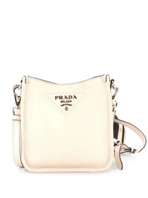 Prada Pre-Owned Logo Strap Vitello Daino Mini crossbody bag White HSHS8JQRQIO8XE4V