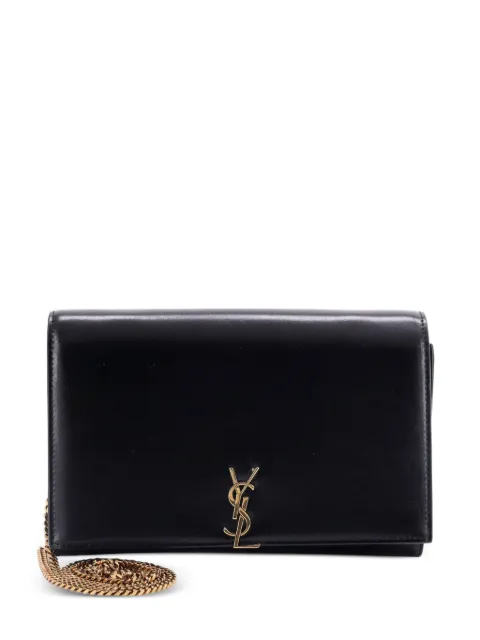 Saint Laurent Pre-Owned Classic Monogram Flap Chain Wallet Leather clutch bag Black 53NR2BPN2LO9X9QC