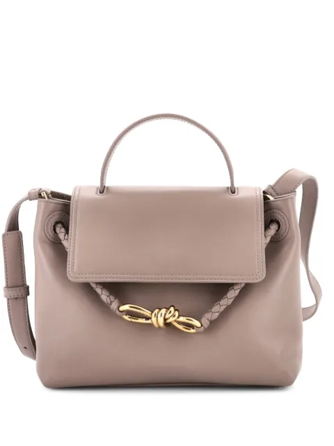 Bottega Veneta Pre-Owned Ciao Ciao Top Handle Bag Leather with Intrecciato Detail Small satchel Grey HOQHO8MWTTM8H43M