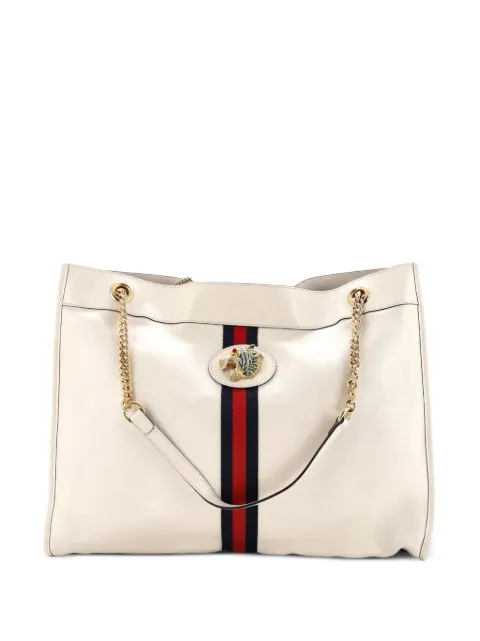 Gucci Pre-Owned Rajah Chain Leather Large tote bag Neutrals HDQPQ215MR7SDVCI