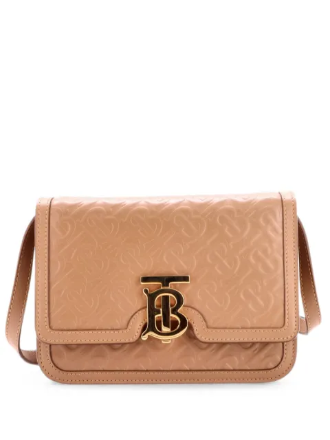 Burberry Pre-Owned TB Flap Bag Monogram Embossed Leather Small shoulder bag Neutrals GIFXS2S2O44HCIF9