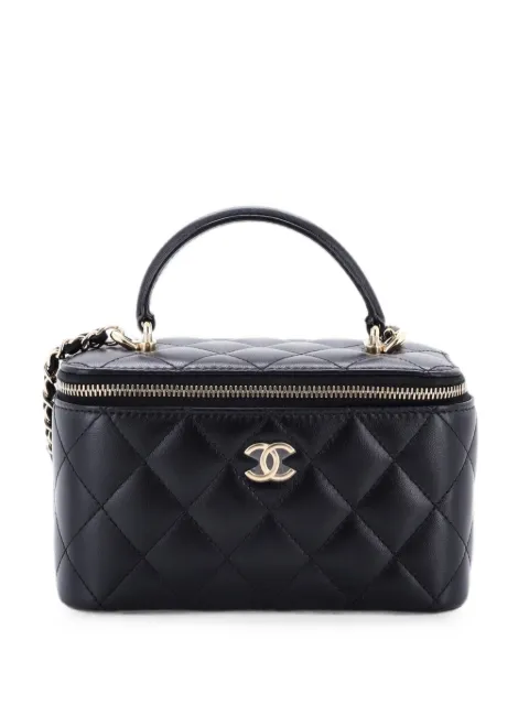 CHANEL Pre-Owned Classic Top Handle Vanity Case with Chain Quilted Lambskin Small crossbody bag Black 0IJRYGGW428AF62B