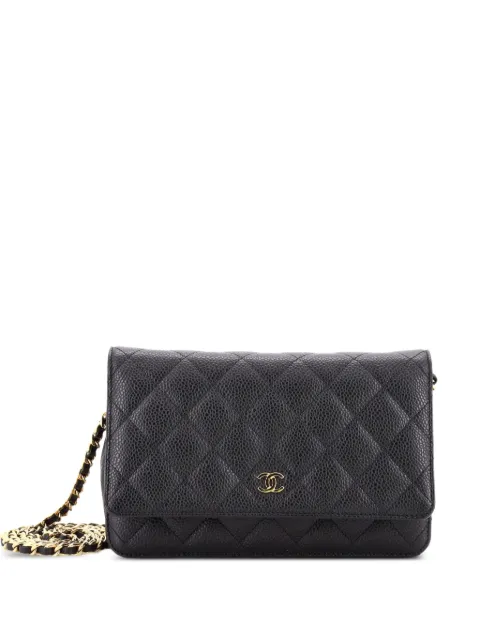 CHANEL Pre-Owned Wallet on Chain Quilted Caviar crossbody bag Black 9NDKMAFU0QIDPNAU