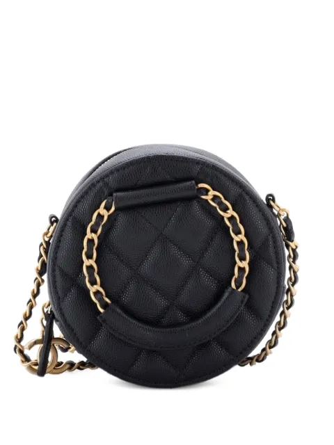 CHANEL Pre-Owned In The Loop Round Clutch with Chain Quilted Caviar Mini crossbody bag Black XMKV5959NC7B0F2X