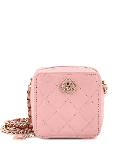 CHANEL Pre-Owned Diamond CC Zip Quilted Caviar Mini crossbody bag Pink 638NHOM6LZYPP143