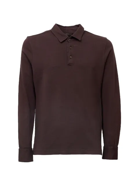 Zanone long-sleeve button-cuff polo shirt Brown 815152ZM338