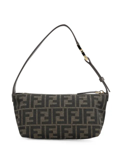 FENDI Vanity pouch small FF Zucca jacquard fabric mini bag Black 8BS124B17A