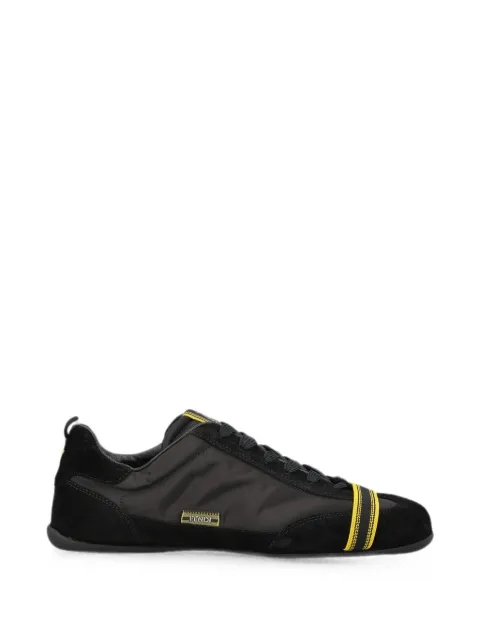FENDI Wrap black suede and fabric low-top trainers Black 7E1968AY0T