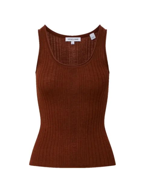 Veronica Beard Birke ribbed-knit tank top Brown 2607KA1390830