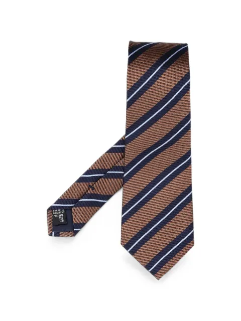 Giorgio Armani striped silk tie Brown GM000800