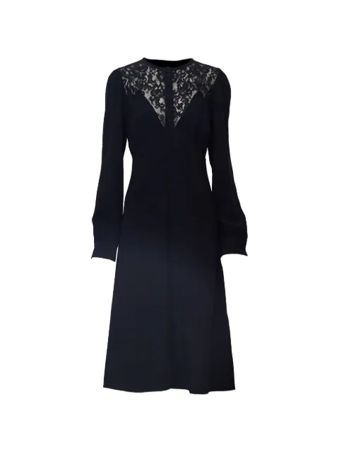 Nº21 lace-insert long-sleeve midi dress Black 26IN2M0H0515424