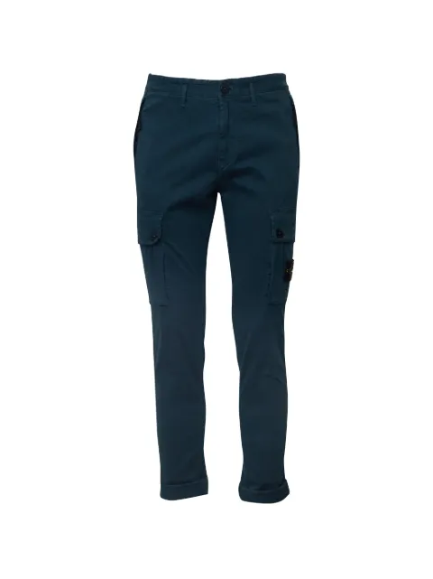 Stone Island 3100034 stretch organic broken twill cotton old-effect pants Green L2S153100034S00L1