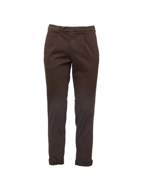 Briglia 1949 pleated slim-fit trousers Brown BG21400008