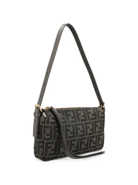FENDI zip-top small FF Zucca jacquard fabric bag Brown 8BS123B17A