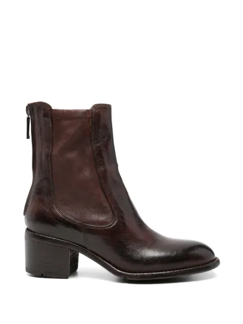 LEMARGO rear-zip leather ankle boots Brown AP06A
