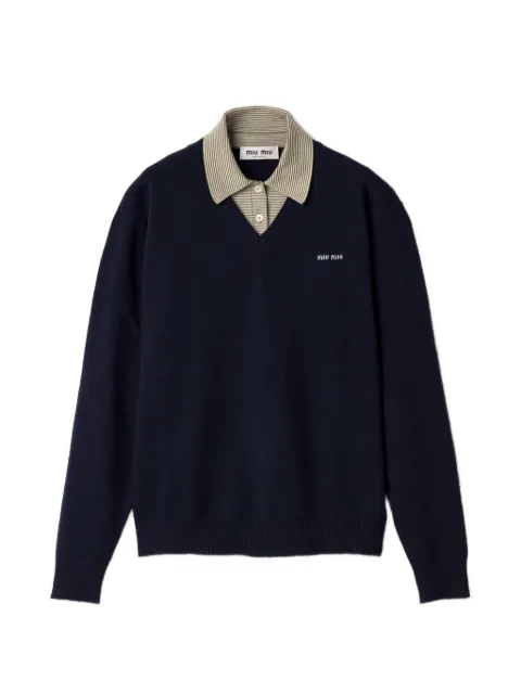 Miu Miu Wool and cashmere sweater Blue MML07MSOOO6061