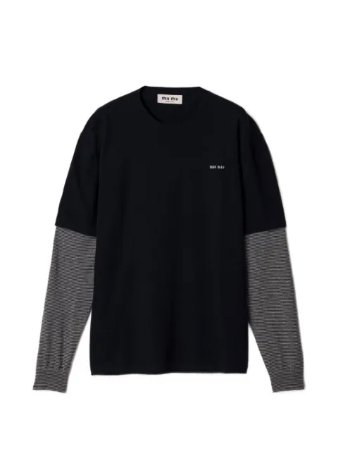 Miu Miu wool and cashmere sweater Blue MML07LSOOO6061