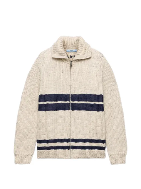 Prada wool zipper cardigan Neutrals P25O55SOOO6572