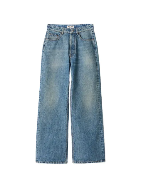 Miu Miu logo-embroidered flared jeans Blue GWP500SOOO1NLC