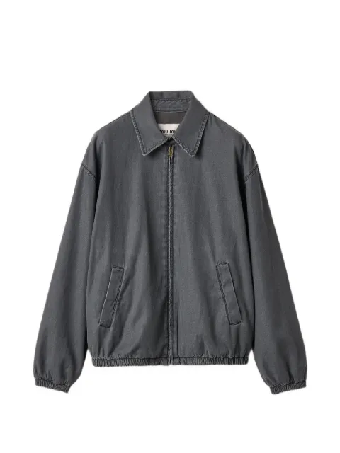 Miu Miu chambray blouson jacket Grey GWB320SOOO15MP