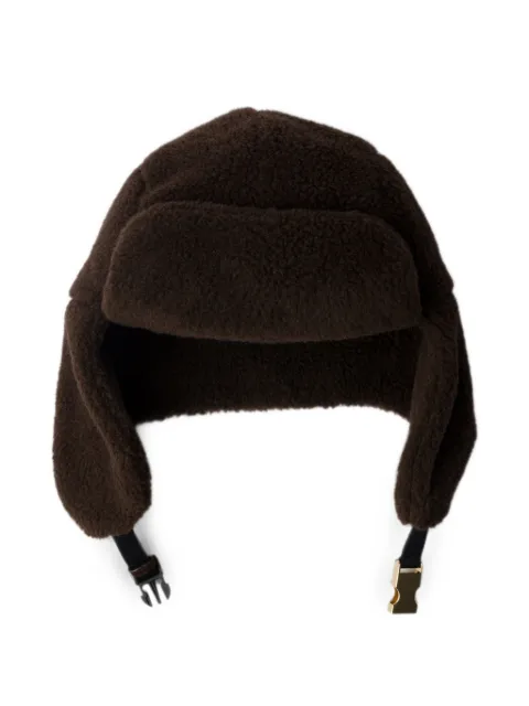 Prada fleece hat Brown 1HC4502ZTD