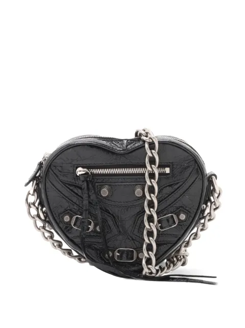 Balenciaga Pre-Owned 2021-2026 Mini Lambskin Motocross Le Cagole Heart Chain Bag crossbody bag Black 9I1P2QO2OK5F87CJ