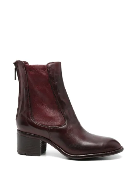 LEMARGO rear-zip leather ankle boots Red AP06A