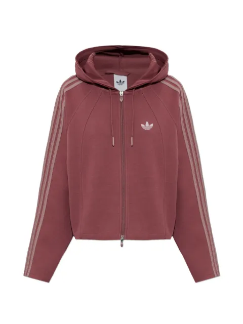 adidas logo-embroidered side-stripe hoodie Purple KT4691