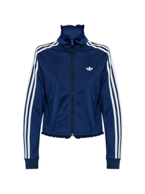 adidas ruffle-trimmed zip-up sweatshirt Blue LG4309